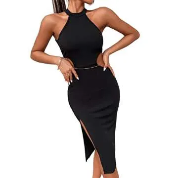 SweatyRocks Sleeveless Cut Out Midi Dress for Women