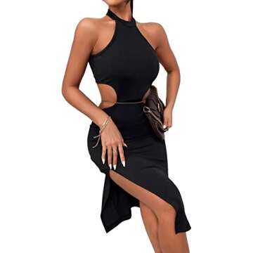 SweatyRocks Sleeveless Cut Out Midi Dress for Women