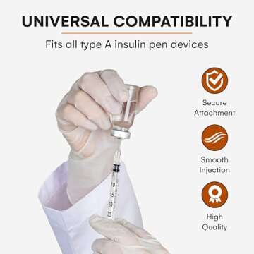 Care Touch CTIS315 Insulin Syringe, 31 Gauge, 5/16" Size, Pack of 100