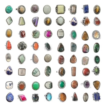 Silver Plated Rings Pack for Women - 5 Pcs - Stackable Fashion Ring Set, Silver Plated Statement Knu...