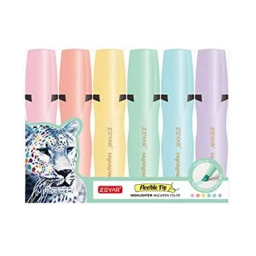 ZEYAR Aesthetic Highlighter Set with Chisel Tip Marker