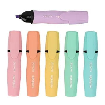 ZEYAR Aesthetic Highlighter Set with Chisel Tip Marker