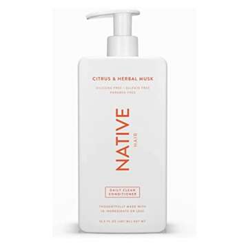 Native Citrus Herbal Musk Shampoo and Conditioner Set - Sulfate, Paraben, Dye Free, 16.5 oz (2 units, 33 Fl Oz) - Daily Cleansing, Moisturizing, Revitalizing, Strengthening Benefits for Hair