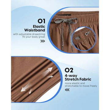 Maamgic Men's 5 Inch Comfort Stretch Shorts with Pocket