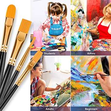 20-Piece Paint Brushes Set for Art & Crafts Supplies