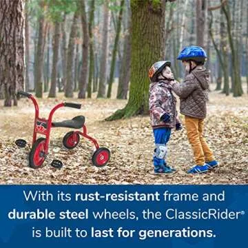 Children’s Factory ClassicRider 10” Pedal Pusher Tricycle for Kids Ages 3+, Toddler Trike for Beginner Riders, Red/ Black