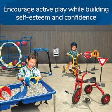 Children’s Factory ClassicRider 10” Pedal Pusher Tricycle for Kids Ages 3+, Toddler Trike for Beginner Riders, Red/ Black