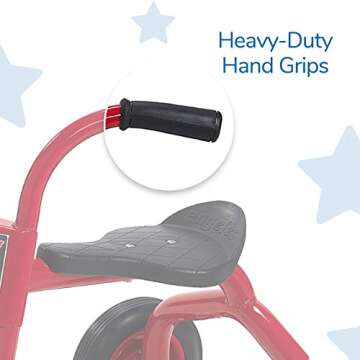 Children’s Factory ClassicRider 10” Pedal Pusher Tricycle for Kids Ages 3+, Toddler Trike for Beginner Riders, Red/ Black