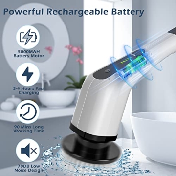 Bomves Electric Spin Scrubber - Cordless Cleaning Brush