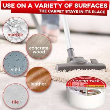 Trazon Double Sided Carpet Tape for Rug Safety