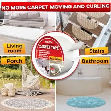 Trazon Double Sided Carpet Tape for Rug Safety