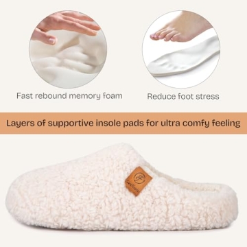 EverFoams Women's Fuzzy Slip-on Slippers for Ultimate Comfort