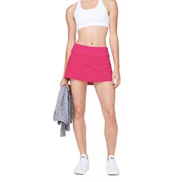MCEDAR Pleated Tennis Skirts for Women with Pockets Golf Skorts Workout Running Sports Athletic Skirts Casual Pink/4
