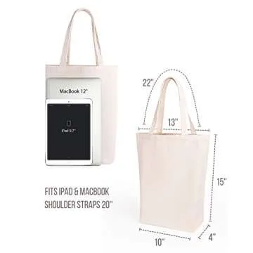 Lily Queen Eco-Friendly Canvas Tote Bags 6-Pack