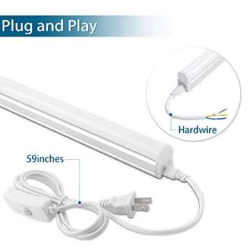 Barrina LED T5 Integrated Single Fixture, 4FT, 2200lm, 6500K (Super Bright White), 20W, Utility Shop...