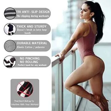 Booty Bands for Women - Anti-Slip Fabric Resistance Bands