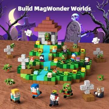 GobiDex 100PCS Magnetic Blocks Game-Based Kid Building Toys for Boys Girls 3+, Build MagWonder World...