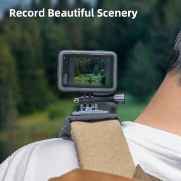 SKEZN Backpack Shoulder Strap Mount Camera with Adjustable Shoulder Pad and 360 Degree Rotating Base Compatible with GoPro Hero 13 Black, Hero 12/11/9/8, DJI Action 5 Pro/4/3, AKASO and More