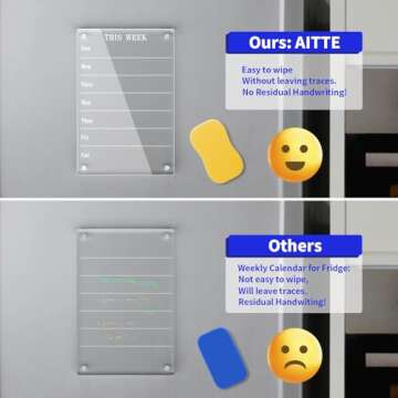 AITEE Acrylic Magnetic Weekly Meal Planner for Fridge