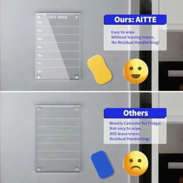 AITEE Acrylic Magnetic Weekly Meal Planner for Fridge