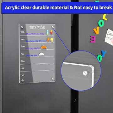 AITEE Acrylic Magnetic Weekly Meal Planner for Fridge