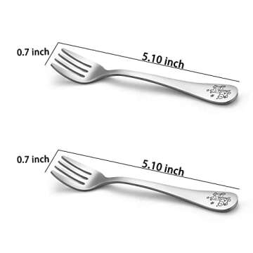 TeamFar Toddler Fork, Stainless Steel Toddler Utensils Forks Set of 6, Non Toxic & Healthy, Cute Ani...