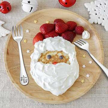 TeamFar Toddler Fork, Stainless Steel Toddler Utensils Forks Set of 6, Non Toxic & Healthy, Cute Animals & Attached Travel Case - Dishwasher Safe