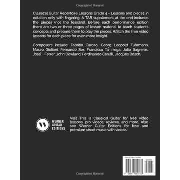 Classical Guitar Repertoire Lessons Grade 3 & 4