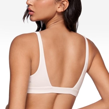 INGIA Women's Deep V-Neck Sports Bra Yoga Workout Essential