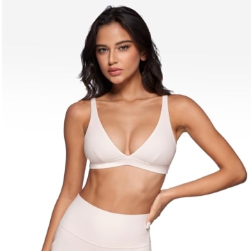 INGIA Women's Deep V-Neck Sports Bra Yoga Workout Essential