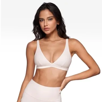 INGIA Women's Deep V-Neck Sports Bra Yoga Workout Essential