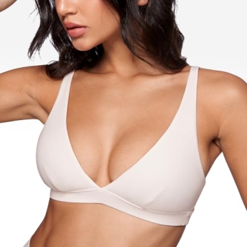 INGIA Women's Deep V-Neck Sports Bra Yoga Workout Essential