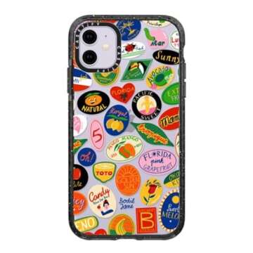 CASETiFY Impact Case for iPhone 11 - Fruit Stickers - Clear Black