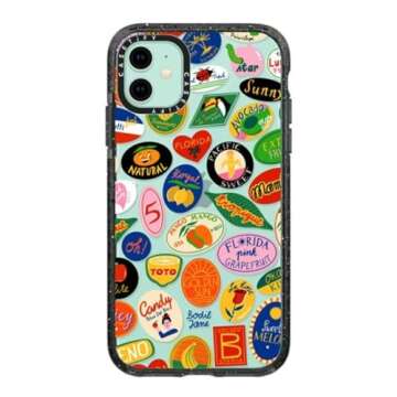 CASETiFY Impact Case for iPhone 11 - Fruit Stickers - Clear Black
