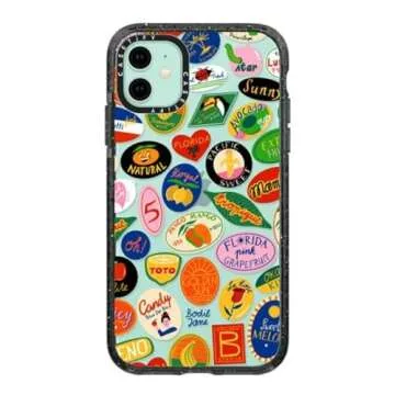 CASETiFY Impact Case for iPhone 11 - Fruit Stickers - Clear Black