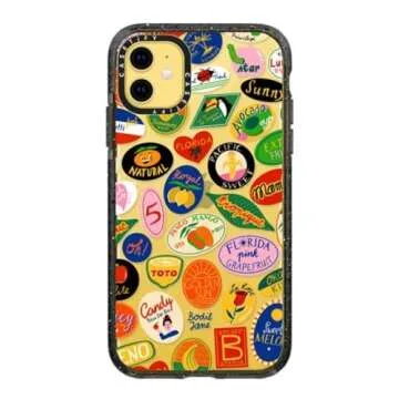 CASETiFY Impact Case for iPhone 11 - Fruit Stickers - Clear Black
