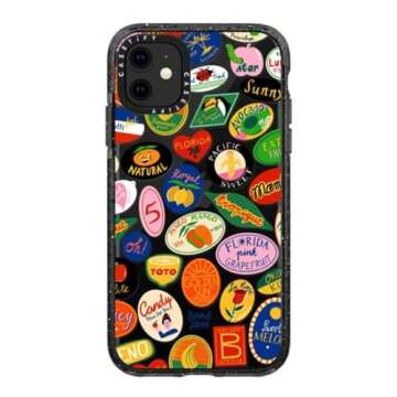 CASETiFY Impact Case for iPhone 11 - Fruit Stickers - Clear Black
