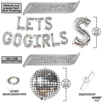 KatchOn, Lets Go Girls Balloons Set - 22 Inch, Pack of 15 | Bachelorette Balloons, Last Disco Bachelorette Party Decorations | Disco Balloons, Disco Party Decorations | Lets Go Girls Party Decorations