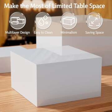 HIIMIEI Buffet Risers, Food Risers for Buffet Table, Display Stand Shelf for Catering Dessert Collec...