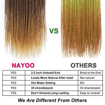 NAYOO Crochet Hair Senegalese Twist 18 Inch Ombre Braids