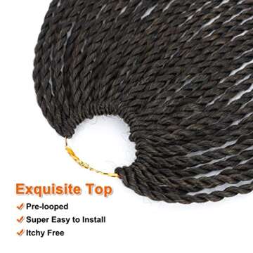 NAYOO Crochet Hair Senegalese Twist 18 Inch Ombre Braids