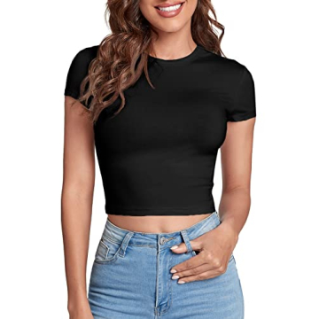 Verdusa Women's Casual Crop Tee Top for Everyday Style