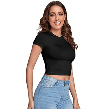 Verdusa Women's Casual Crop Tee Top for Everyday Style