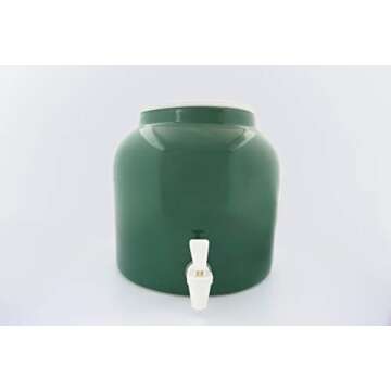 Bluewave Lifestyle Solid Green Design Beverage Dispenser Crock
