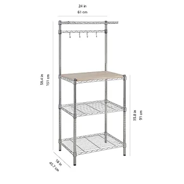 Amazon Basics Kitchen Storage Baker's Rack - Stylish & Sturdy