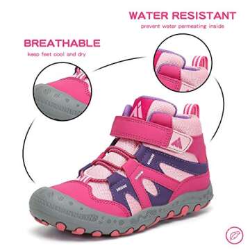 Mishansha Boys Girls Shoes Outdoor Hiking Waterproof Breathable Little Kids Ankle Sneaker Boots with...