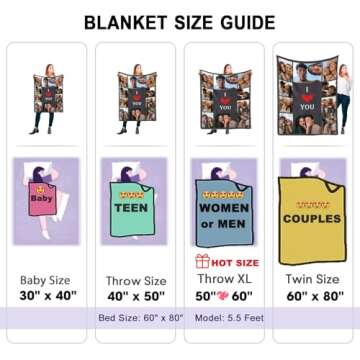 DayOfShe Custom Photo Blanket - Perfect Personalized Gifts