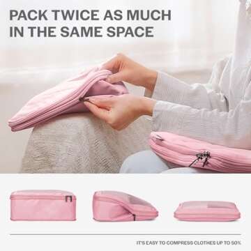 Aerotrunk Compression Packing Cubes for Travel - Luggage Organizer Bags - Double Zipper Packing Cube...