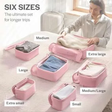 Aerotrunk Compression Packing Cubes - 6-Pack Travel Organizers