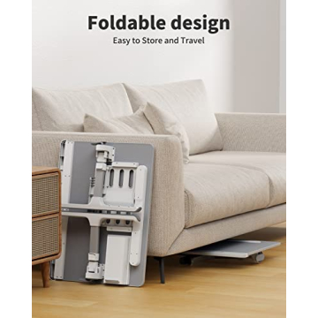 SAIJI Laptop Bed Tray Desk with LED Light - Adjustable & Extra-Large